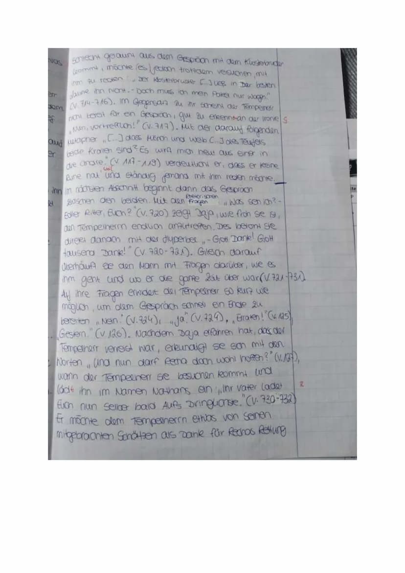GK 11 De KD
3. Kursarbeit
14.02.22
Thema 1) Analysiere den 6. Auftritt im 1. Aufzug (V. 714-787) des Dramas „Nathan der
Weise".
ODER
Thema 2