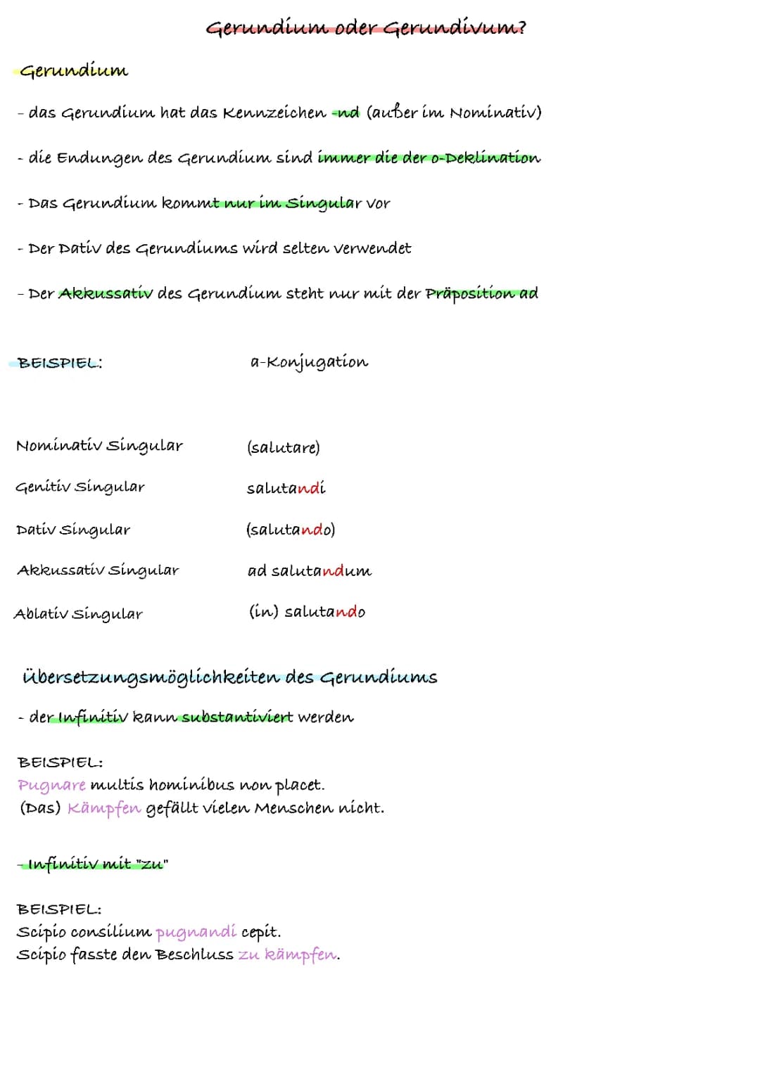 Gerundium und Gerundivum in Latein – Übungen, Beispiele und Übersetzungen