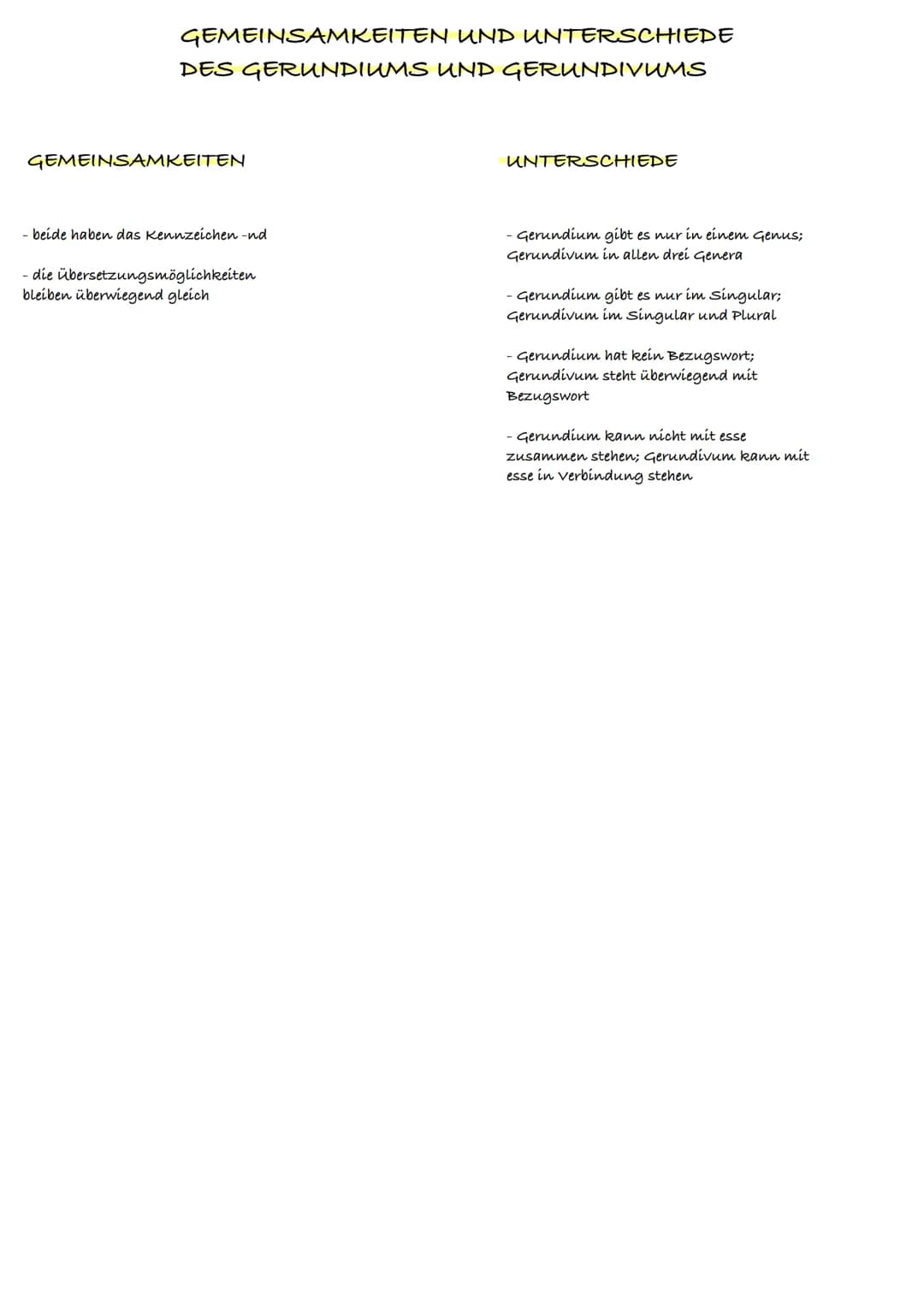 Gerundium
- das Gerundium hat das Kennzeichen -nd (auber im Nominatív)
- die Endungen des Gerundium sind immer die der o-Deklination
- Das G