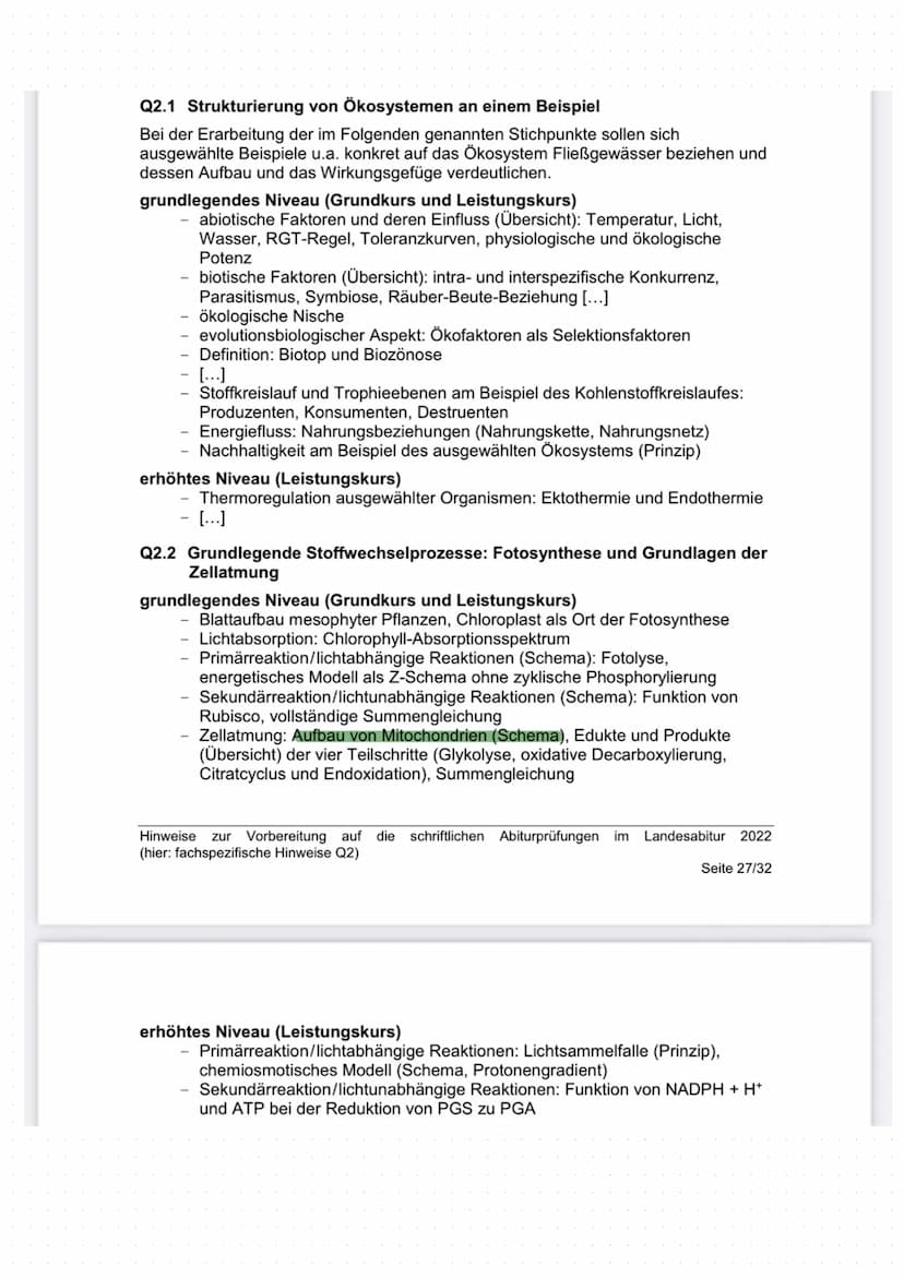 دار رنگی
ره
... Q2.1 Strukturierung von Ökosystemen an einem Beispiel
Bei der Erarbeitung der im Folgenden genannten Stichpunkte sollen sich