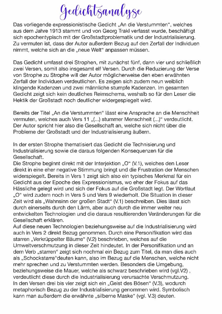Know „An die Verstummten“ Gedichtsanalyse thumbnail