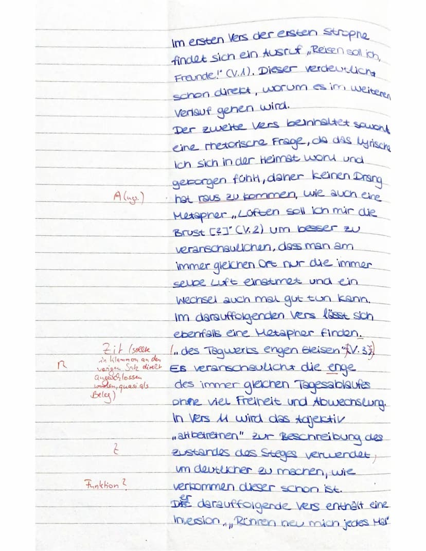 Klausur Nr. 4
Das Gedicht, Reisen" von Ludwig
Uhland aus dem Jahr 1834, thematisiert
Sehnsucht und
die Aufbruchsstimmung des lyrischen
ichs,