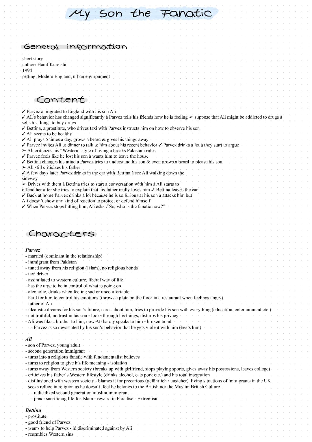 My Son the Fanatic: Analysis, Characters, and Summary in Simple Terms