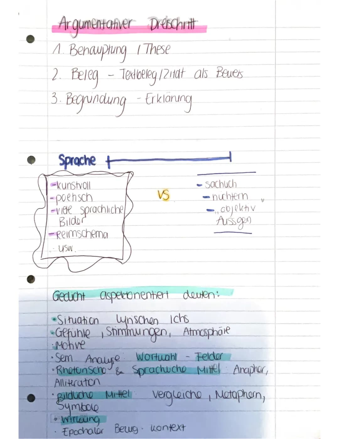 Argumentativer Dreischritt
4. Benauplung I These
2. Beleg
- Textbeleg / Zitat als Beweis
13. Begrundung - Erklaring
Sprache t
-kunstvoll
1-p
