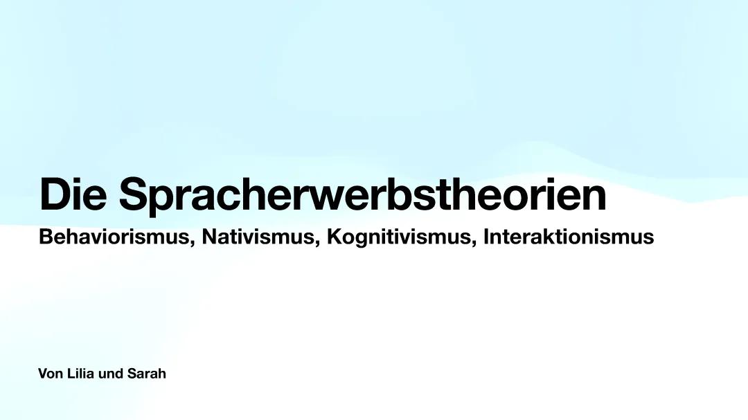 Spracherwerbstheorien 