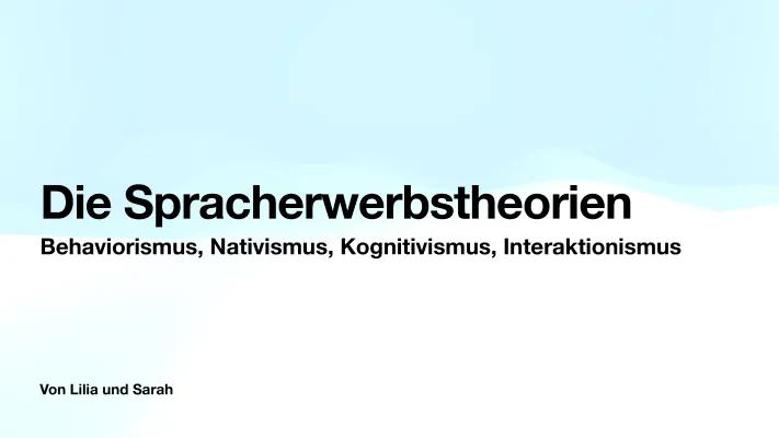 Know Spracherwerbstheorien  thumbnail