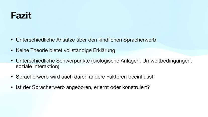 Die Spracherwerbstheorien
Behaviorismus, Nativismus, Kognitivismus, Interaktionismus
Von Lilia und Sarah Inhaltsverzeichnis
Spracherwerbsthe