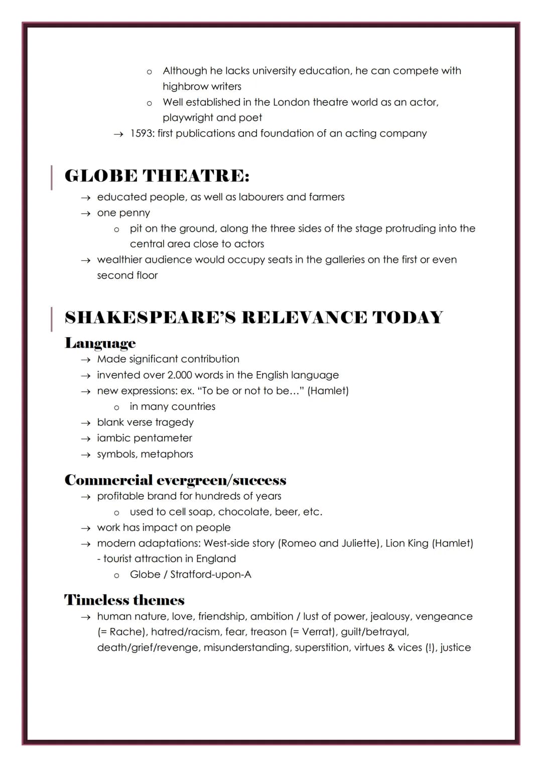 WILLIAM SHAKESPEARE
ELIZABETHAN AGE
→ Absolute monarchy
O Divine right God given
O
As well as the social order
→ Queen Elizabeth I. (1533-16