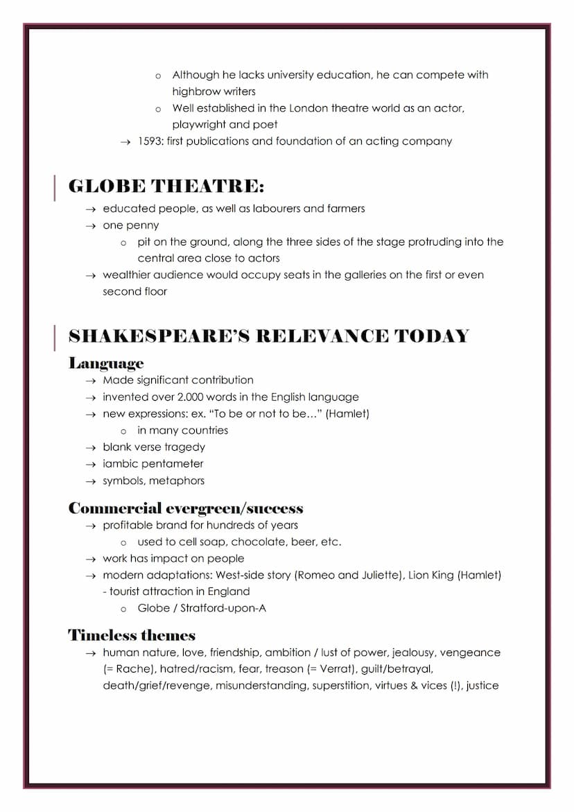 WILLIAM SHAKESPEARE
ELIZABETHAN AGE
→ Absolute monarchy
O Divine right God given
O
As well as the social order
→ Queen Elizabeth I. (1533-16