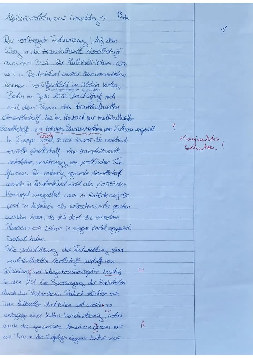 GK EW Q2
Name:
Abiturvorklausur (Vorschlag 1)
Aufgabenstellung:
Quelle:
Seyran Ates: Der Multikulti-Irrtum. Wie wir in Deutschland besser zu