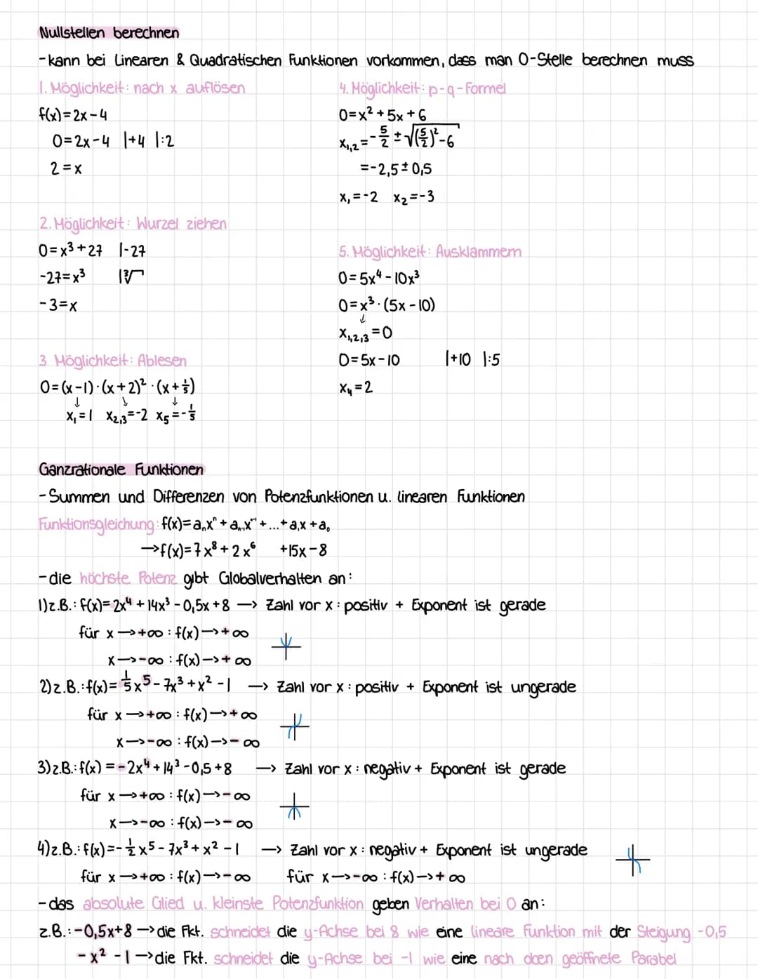 1.Klausur
Lineare Funktionen
Funktionsgleichung f(x) = mx +n
m= Steigung
n=y-Achsenabschnitt (→wo der Graph y-Achse schneidet)
y₂-y₁
m ausre
