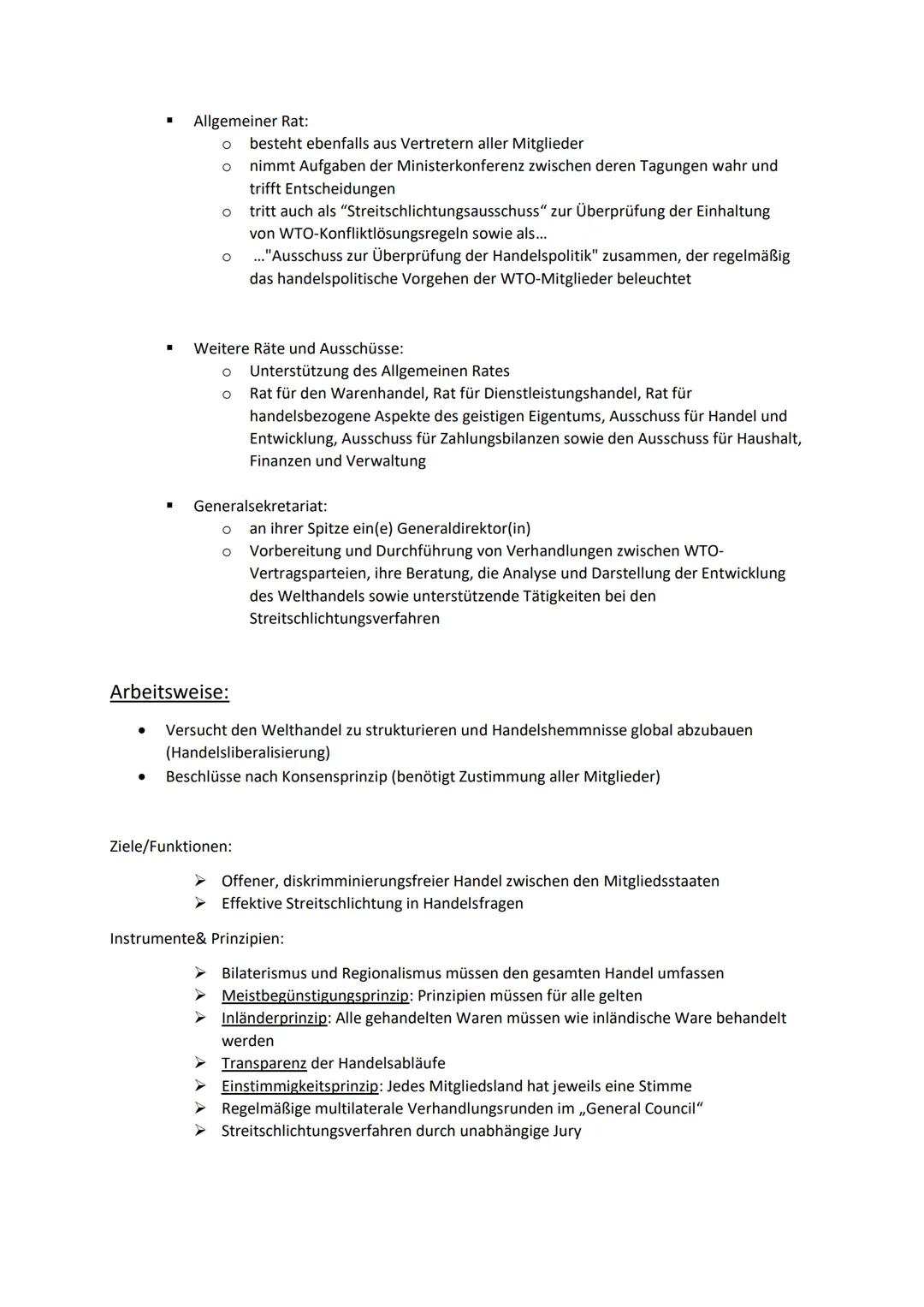 # WTO- Welthandelsorganisation

Aufbau und Struktur der WTO

Ministerkonferenz

Allgemeiner Rat als
Organ zur Überwachung
der Handelspolitik