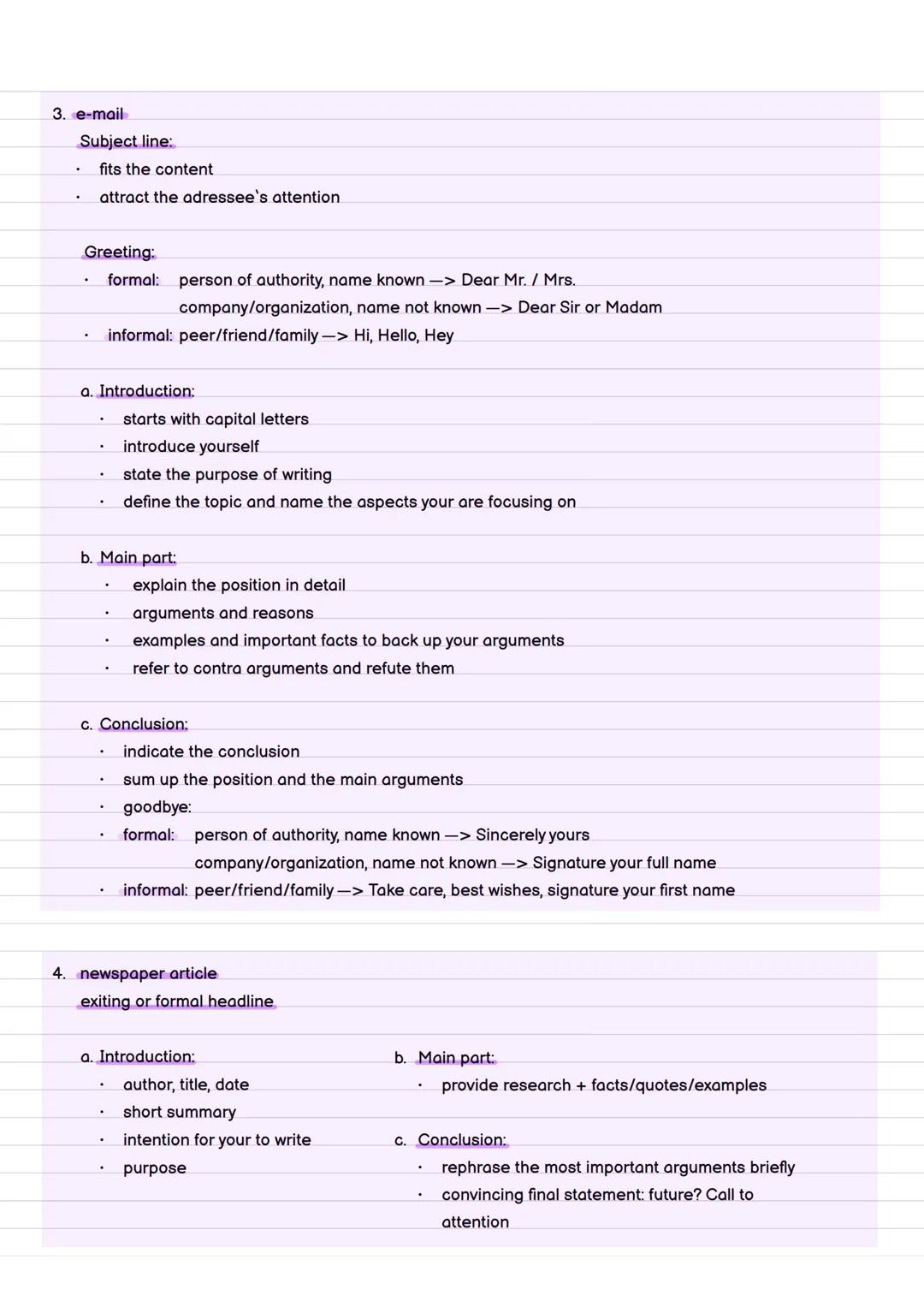 Abiturzusammenfassung BK
Texte schreiben
summary, analysing non-fictional and fictional
texts, analysing statistics. comment/discussion,
med