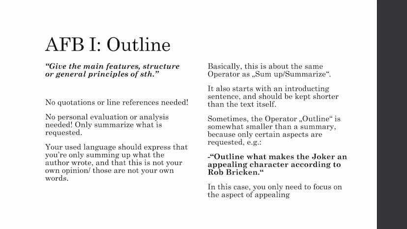 Operatoren: Englisch LK For all Operatoren,
remember:
Short forms like „it's“ and „he's/she's/they're" are not allowed and will
be counted t