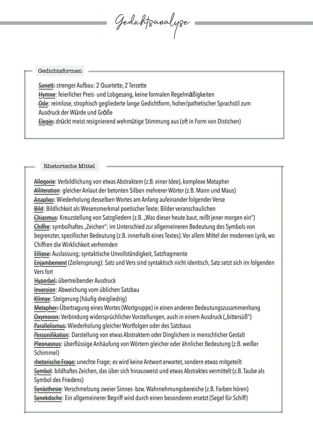 Gliederung einer Gedichtsanalyse
EINLEITUNG
- Textgattung, Erlebnisbereich (Natur), Titel, Autor, Erscheinungsjahr, Thema, Zuordnung Epoche

