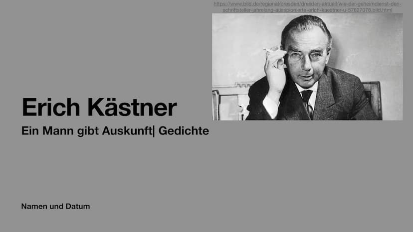 Ein Mann gibt Auskunft
Erich Kästner
Ein Mann
gibt Auskunft
Gedichte
ERICH
KÄSTNER
ATRIUM
Abbildung 1: Buch von vorne
Das Buch erschien 1930