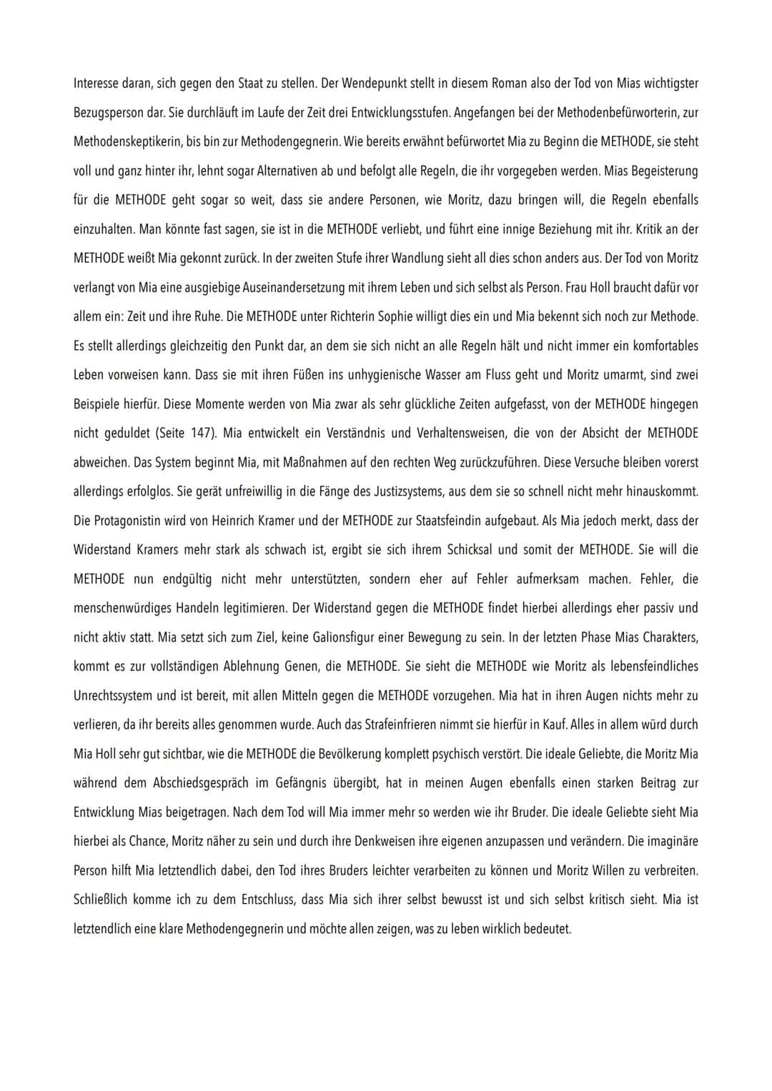 Charakterisierung Mia Holl
Der Roman ,,Corpus Delicti: Ein Prozess" von Juli Zeh, wurde 2009 veröffentlicht. Zuvor war es als Theaterstück a