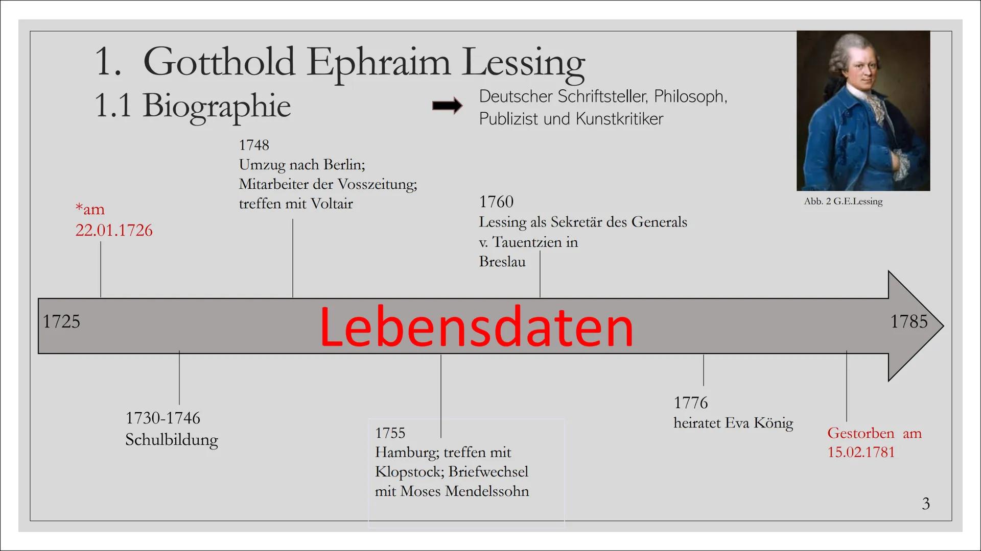 # Emilia Galotti

G.E. Lessing

Präsentation von Josephine Soldt Abb1. Emilia Galotti

Gliederung

1. Gotthold Ephraim Lessing
1.1 Biographi
