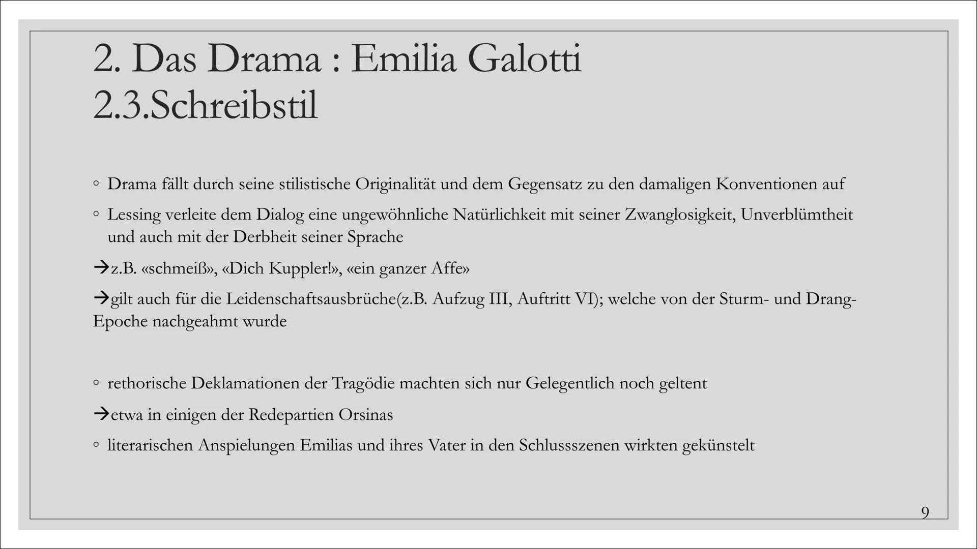 # Emilia Galotti

G.E. Lessing

Präsentation von Josephine Soldt Abb1. Emilia Galotti

Gliederung

1. Gotthold Ephraim Lessing
1.1 Biographi