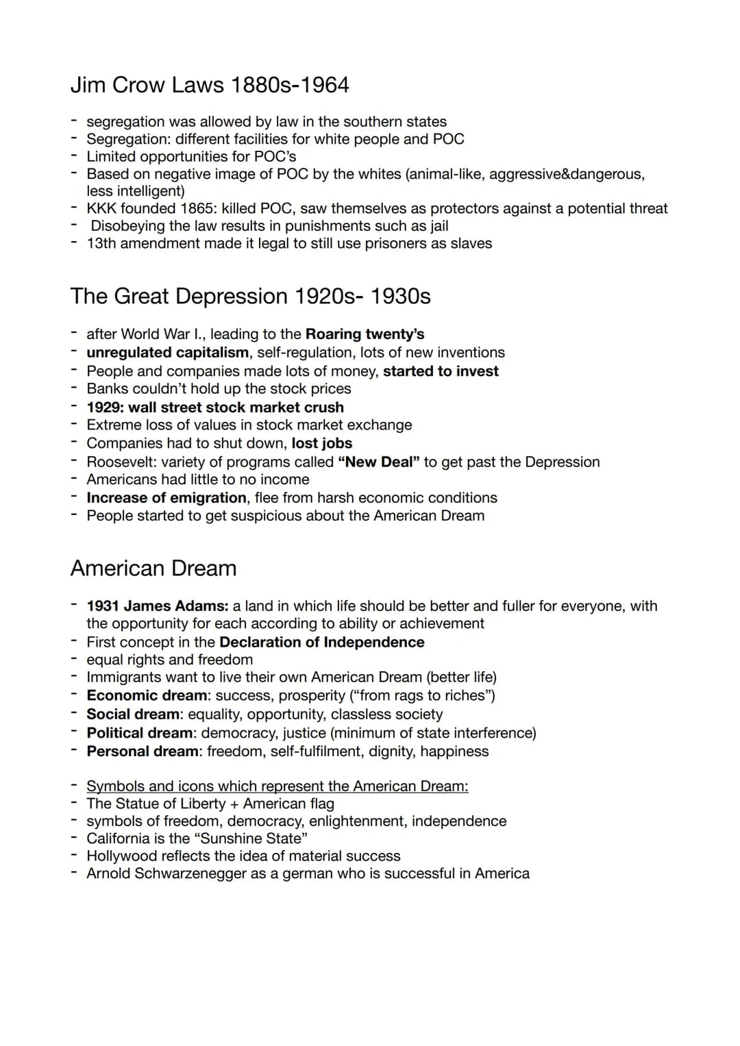 American Dream
Slavery in the US 1619-1865
Columbus 1492
Promised Land 16th/17th century
Boston Tea Party 1773
Declaration of Independence 1