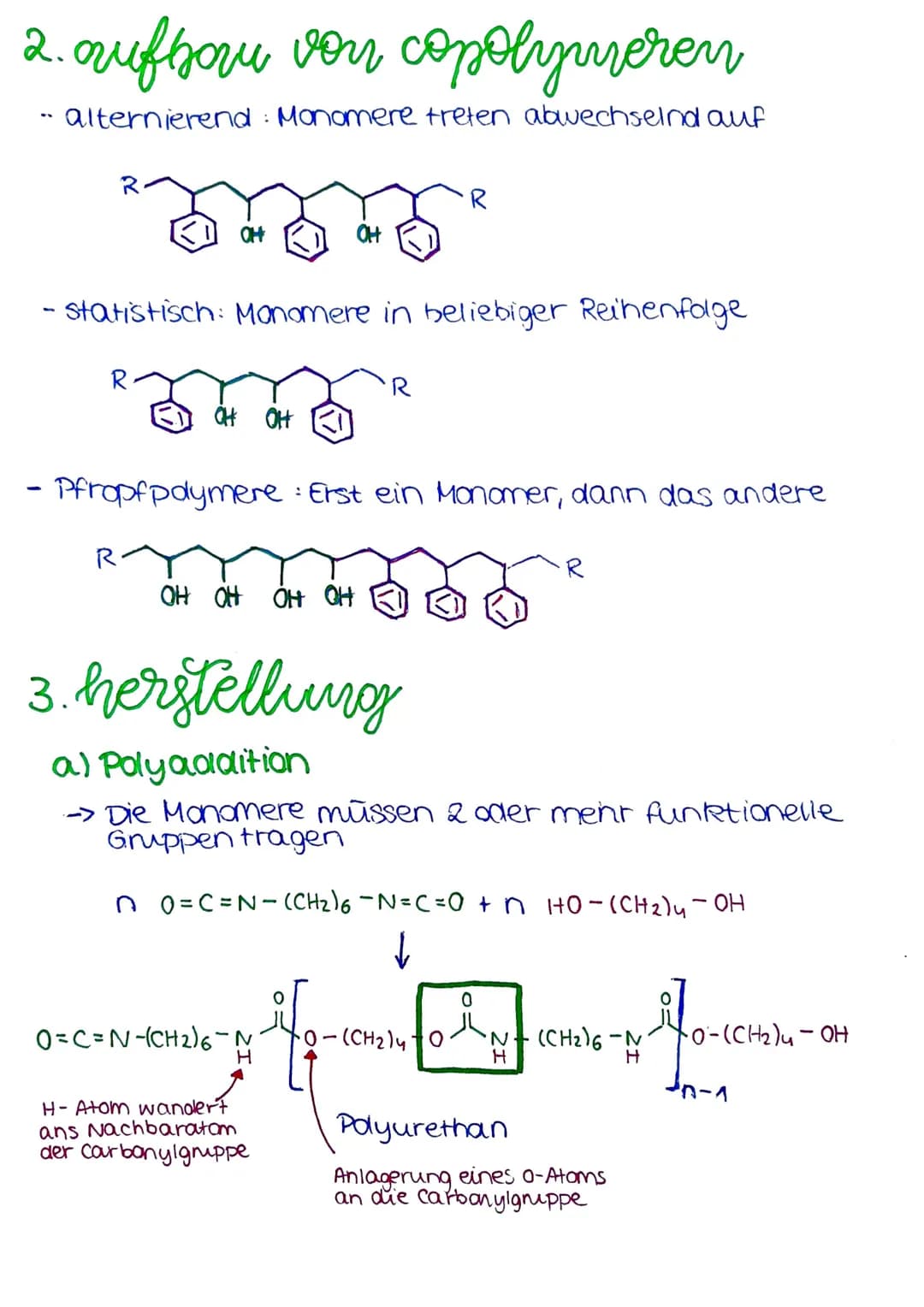 KUNSTSTOFFE (POLYMERE)
1. Struktur & eigenschaften
a) generelle Eigenschaften
Rein einheitlicher Schmelzpunkt, sondern Erweichungsintervall
