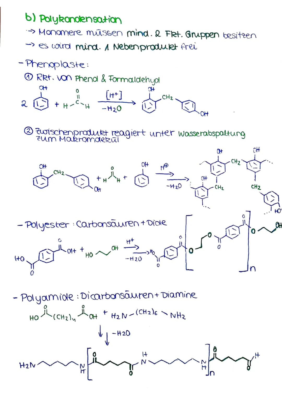 KUNSTSTOFFE (POLYMERE)
1. Struktur & eigenschaften
a) generelle Eigenschaften
Rein einheitlicher Schmelzpunkt, sondern Erweichungsintervall
