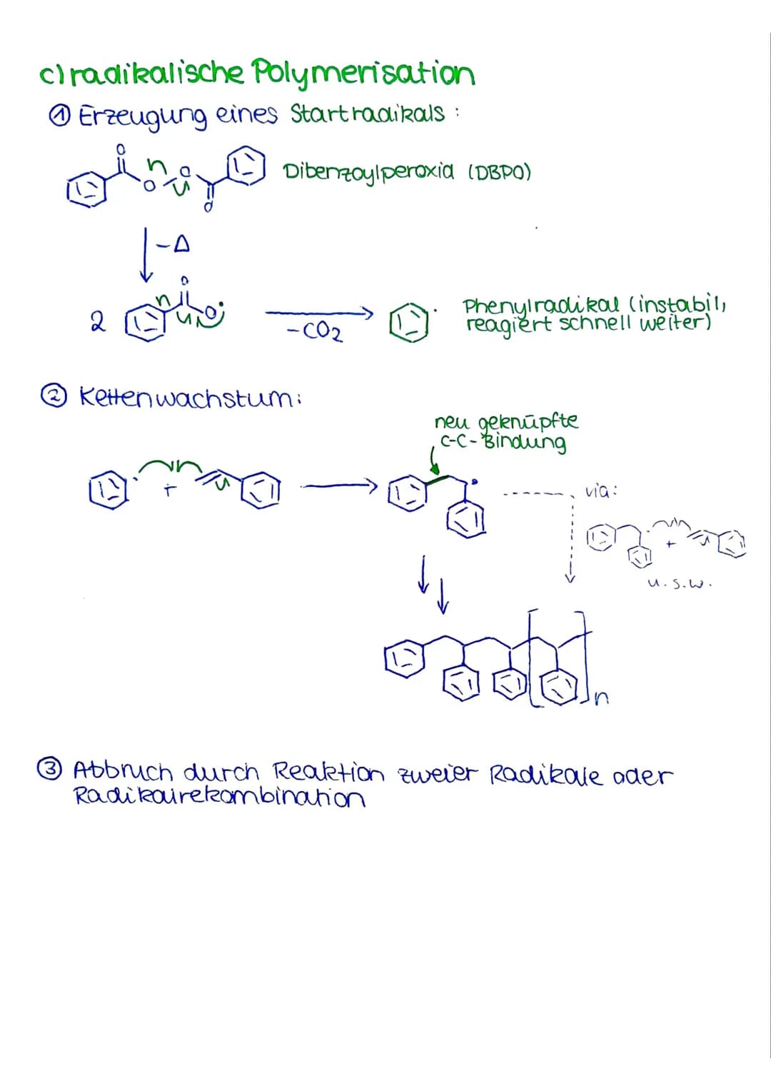 KUNSTSTOFFE (POLYMERE)
1. Struktur & eigenschaften
a) generelle Eigenschaften
Rein einheitlicher Schmelzpunkt, sondern Erweichungsintervall
