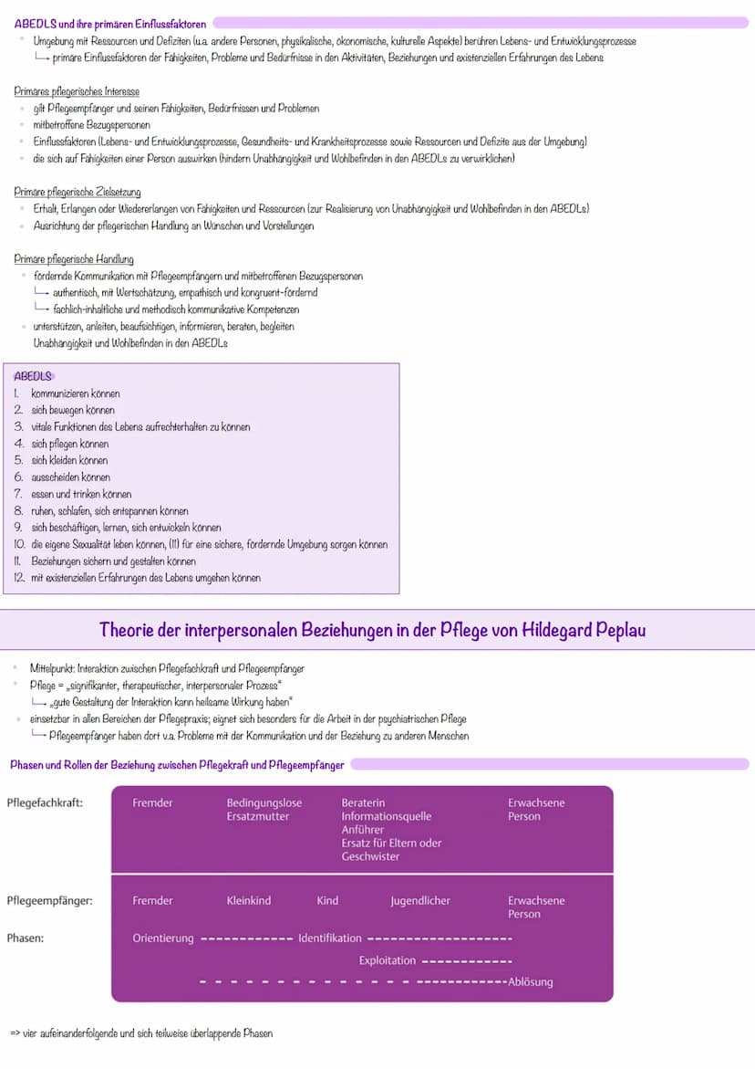 Definition
• Gesamtheit von abstrakten Konzepten
ermöglichen, allgemeine Begebenheiten aus dem Pflegebereich zu erklären
• vermitteln Pflege