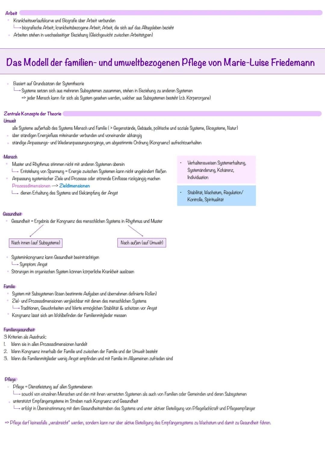 Definition
• Gesamtheit von abstrakten Konzepten
ermöglichen, allgemeine Begebenheiten aus dem Pflegebereich zu erklären
• vermitteln Pflege