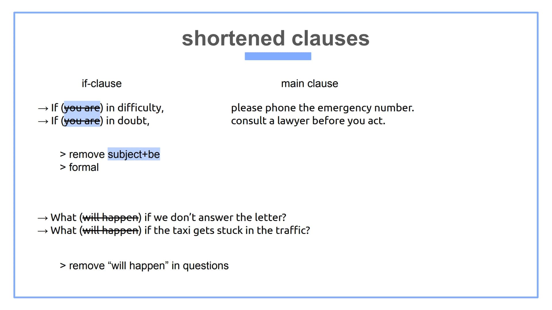 MARLEN
conditionals in the English language
EN11/1
15TH NOVEMBER 2021 1
2
3
4
contents
conditional I
conditional I
conditional II
shortened 