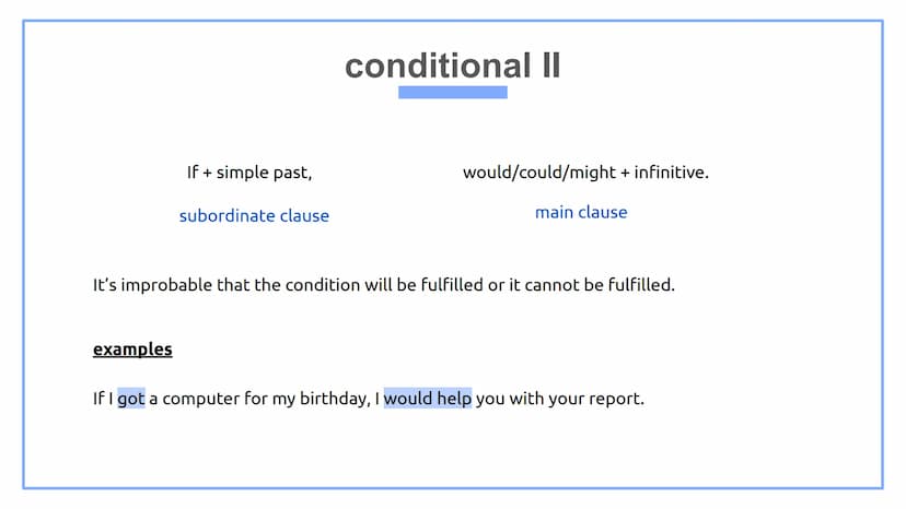 MARLEN
conditionals in the English language
EN11/1
15TH NOVEMBER 2021 1
2
3
4
contents
conditional I
conditional I
conditional II
shortened 