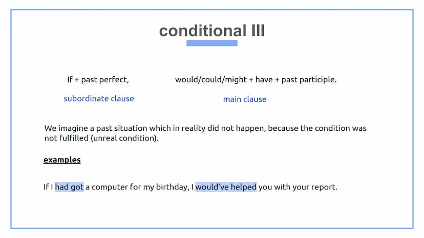 MARLEN
conditionals in the English language
EN11/1
15TH NOVEMBER 2021 1
2
3
4
contents
conditional I
conditional I
conditional II
shortened 