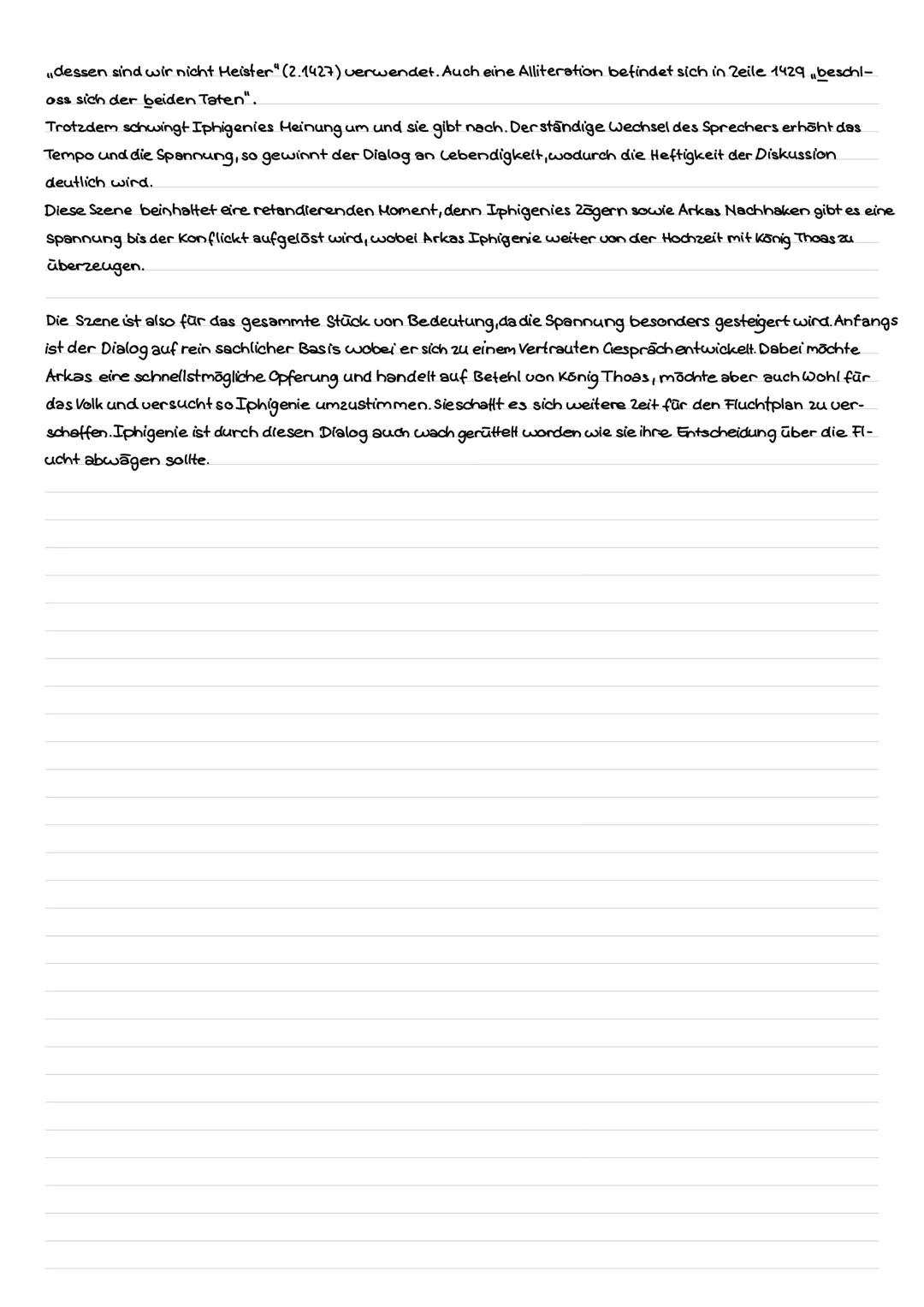 Dramenanalyse Übungsaufsatz Theresa Engelhardt

Die vorliegende zweite Szene des vierten Aufzugs stammt aus dem klassischen Drama
"Iphigenie