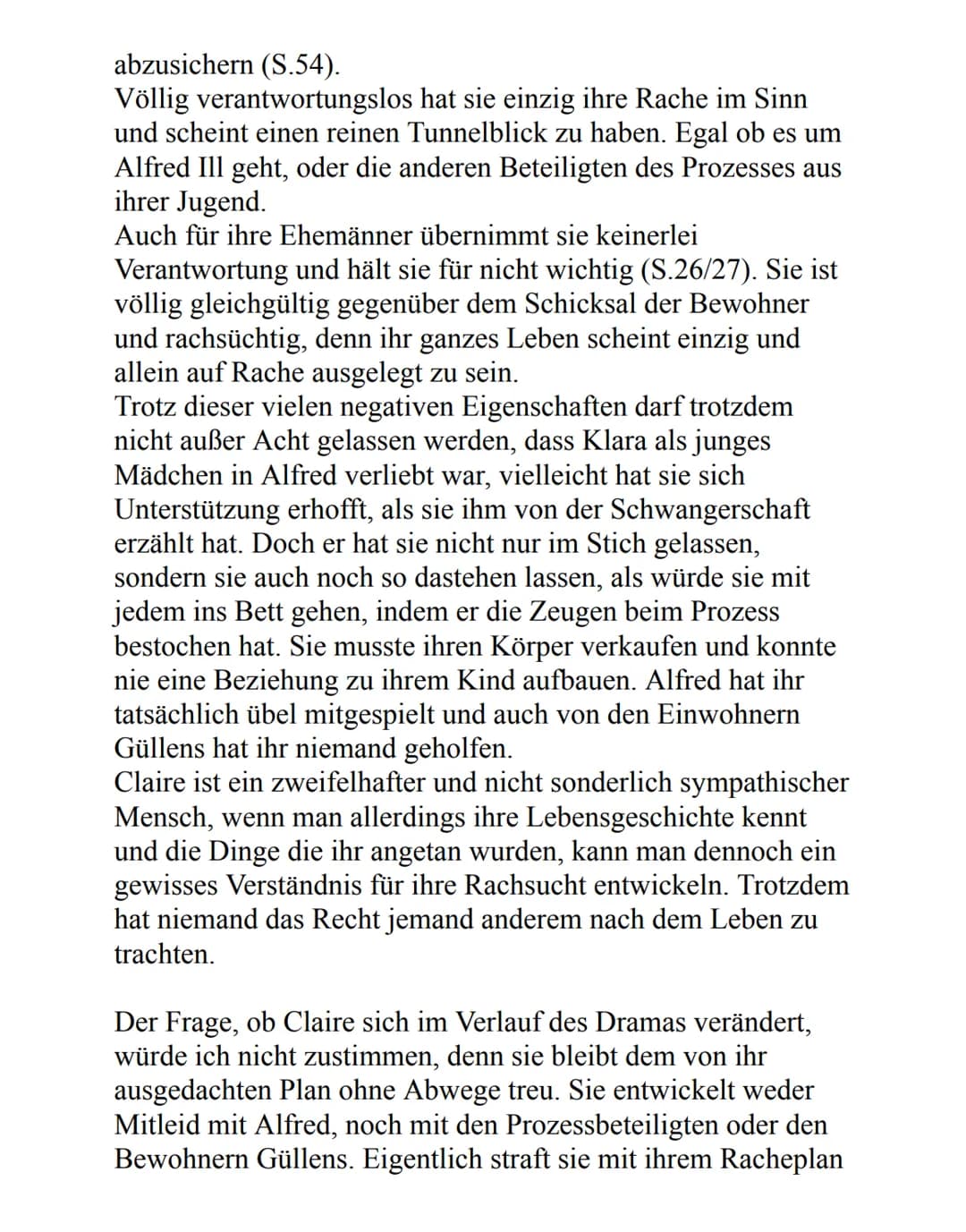 Personenanalyse von Claire Zachanassian
In der tragischen Komödie ,,Der Besuch der alten Dame" von
Friedrich Dürrenmatt, im Jahr 1956 verfas