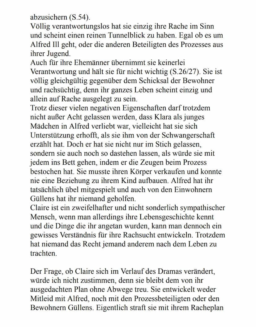 Personenanalyse von Claire Zachanassian
In der tragischen Komödie ,,Der Besuch der alten Dame" von
Friedrich Dürrenmatt, im Jahr 1956 verfas