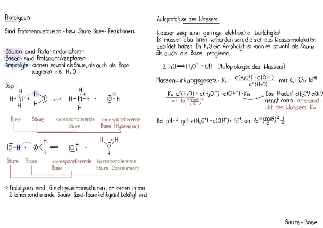 Säurebase bzw. Protolysen (Chemieabi 23)