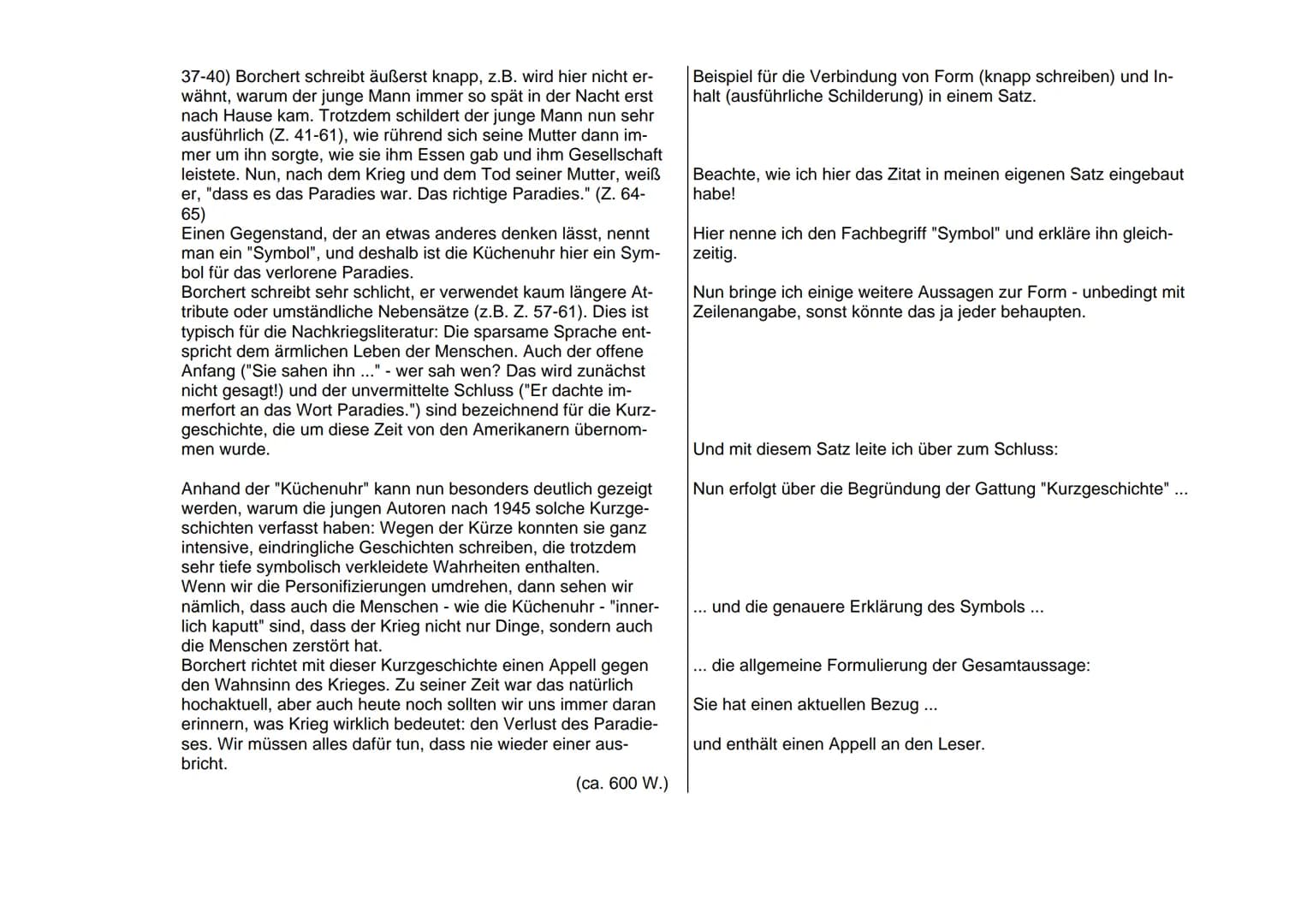 Wolfgang Borchert, Die Küchenuhr - eine mögliche Interpretation
Interpretation
Die Kurzgeschichte "Die Küchenuhr" von Wolfgang Borchert
wurd