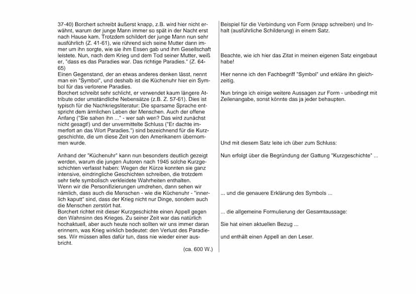 Wolfgang Borchert, Die Küchenuhr - eine mögliche Interpretation
Interpretation
Die Kurzgeschichte "Die Küchenuhr" von Wolfgang Borchert
wurd