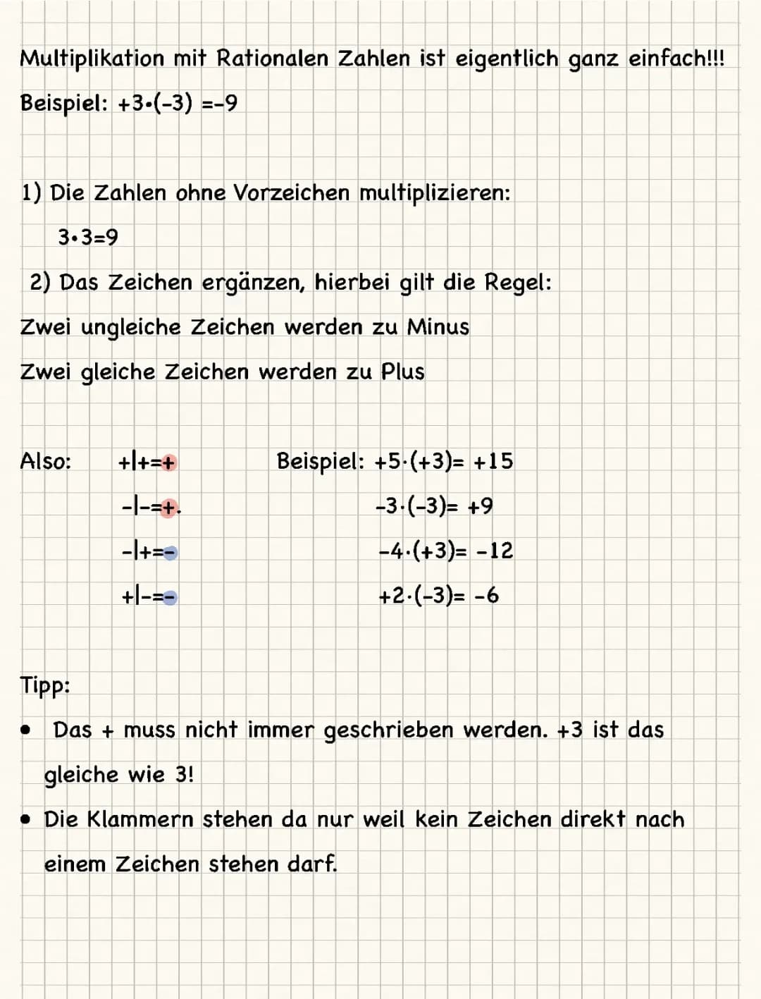 Multiplikation mit Rationalen Zahlen 
