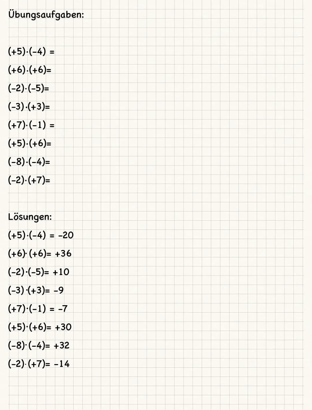 Multiplikation mit Rationalen Zahlen ist eigentlich ganz einfach!!!
Beispiel: +3.(-3) =-9
1) Die Zahlen ohne Vorzeichen multiplizieren:
3.3=