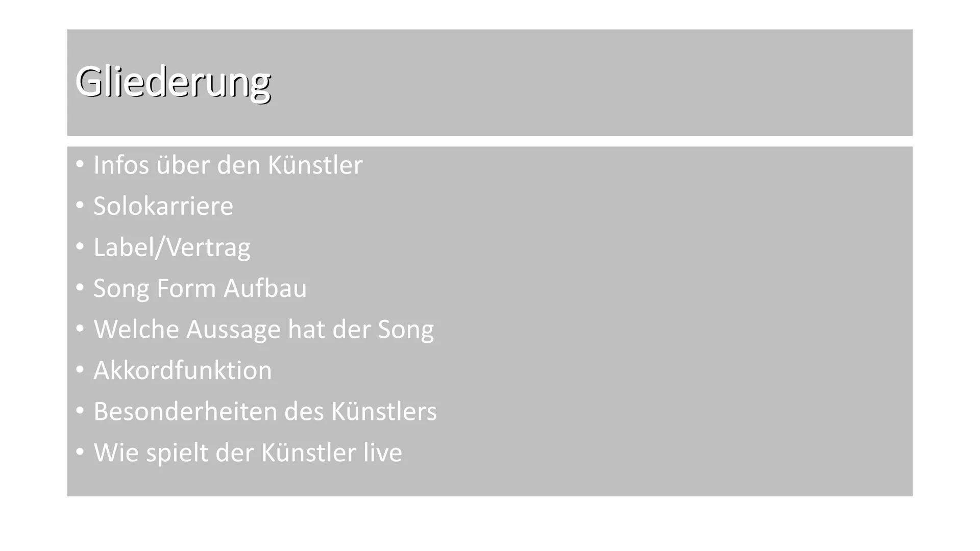 # Michael Jackson

Präsentation Musik BG20B Gliederung

*   Infos über den Künstler
*   Solokarriere
*   Label/Vertrag
*   Song Form Aufbau
