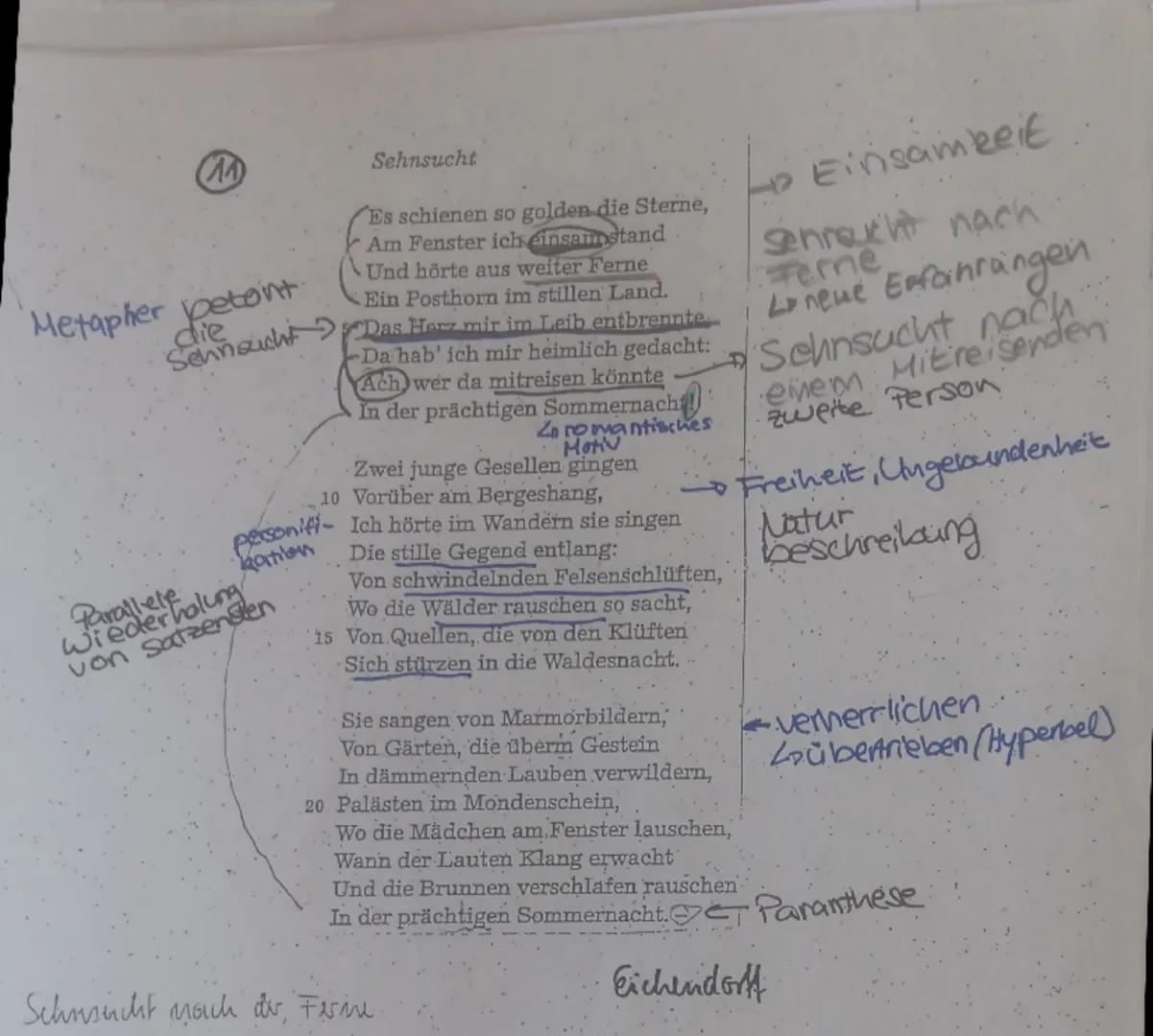 J.v. Eichendorff: Sehnsucht - Inhaltsangabe, Analyse und Interpretation

Die Kurzballade "Sehnsucht" von Joseph von Eichendorff wurde 1834 v