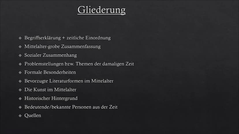
<p>Das Mittelalter ist eine Epoche zwischen dem 6. und 15. Jahrhundert, die in der europäischen Geschichte zwischen Antike und Neuzeit lieg