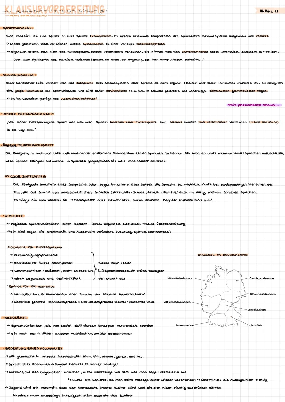 
<h2 id="sprachvariett">Sprachvarietät</h2>
<p>Eine Varietät ist eine sprachliche Subform innerhalb einer Sprache. Dabei werden bestimmte Ko