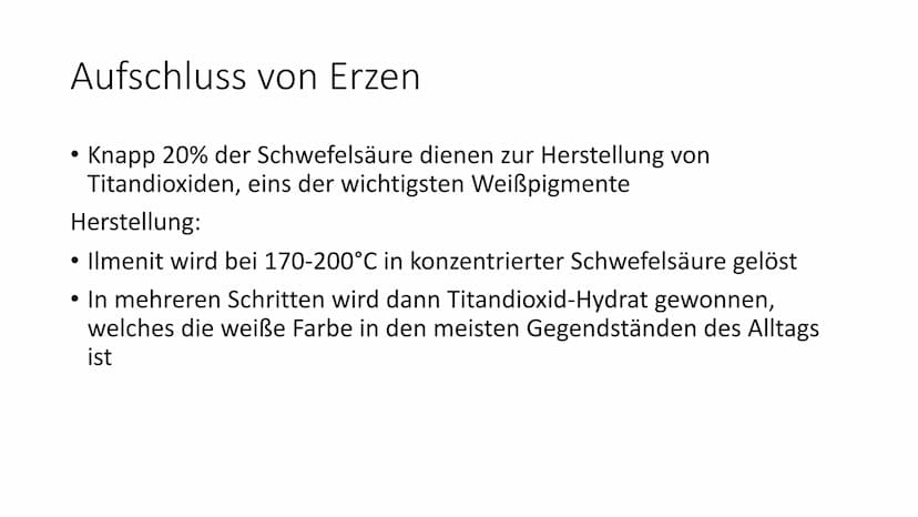 Schwefelsäure
(H₂SO4) Allgemeine
Informationen
Schwefelsäure:
• ist eine der Wichtigsten und am meist
produziertesten Chemikalien weltweit
i