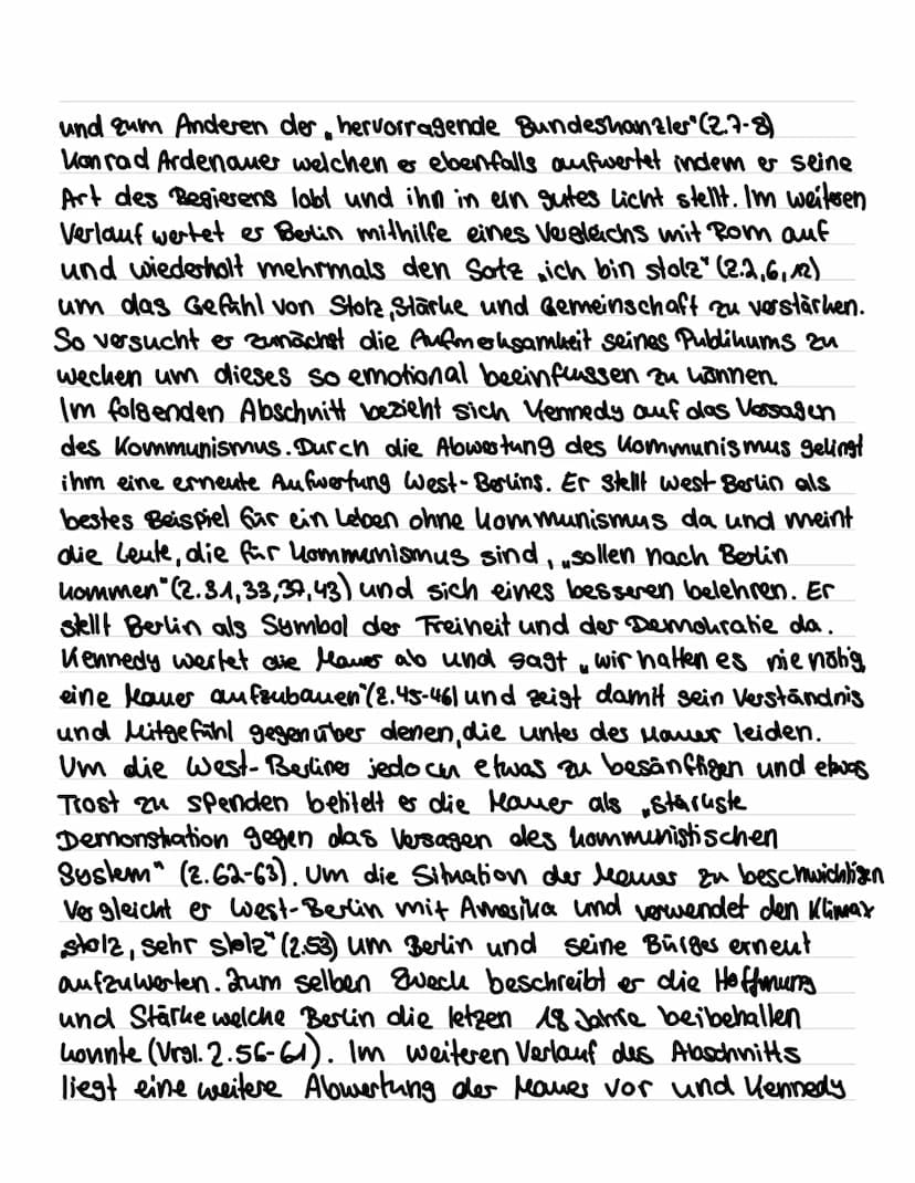 27. April 20 22
Redeanalyse: Rede von John Fitzgerald Kennedy in Berlin
In der Rede John Kennedys, welche er am 26. Juni 1963 auf Grund
Sein