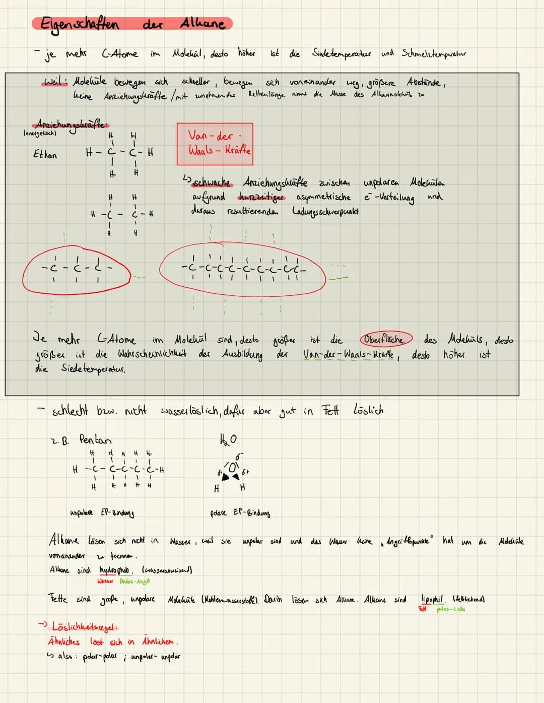Datum:
Thema: Die homologe Reihe der Alkane
Alkan
Aufgabe: Ergänze die Tabelle für die ersten zehn Vertreter der homologen Reihe der Alkane.