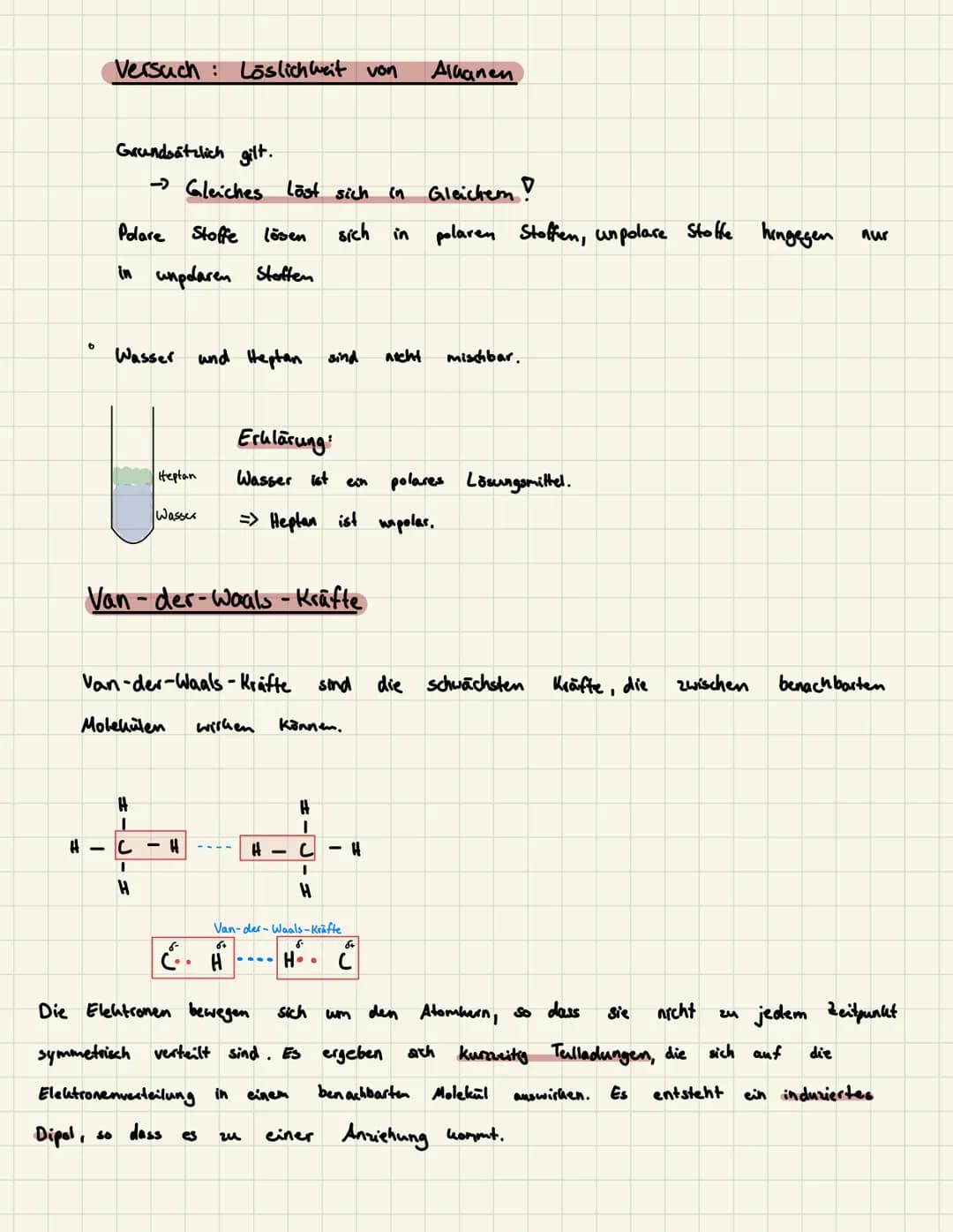 Datum:
Thema: Die homologe Reihe der Alkane
Alkan
Aufgabe: Ergänze die Tabelle für die ersten zehn Vertreter der homologen Reihe der Alkane.