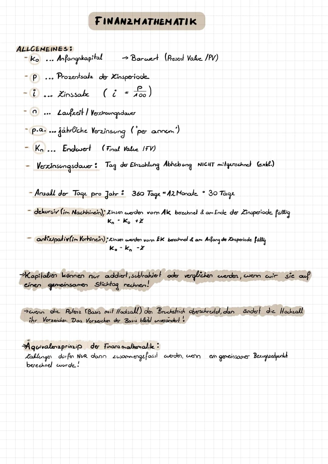 ->>>
Folge
von
Rentenperiode
→> VORSCHÜSSIG -> Rate fällt am BEGINN der Periode
→NACHSCHÜSSIG => Rate fällt am ENDE der Periode
→Barwert
→ E