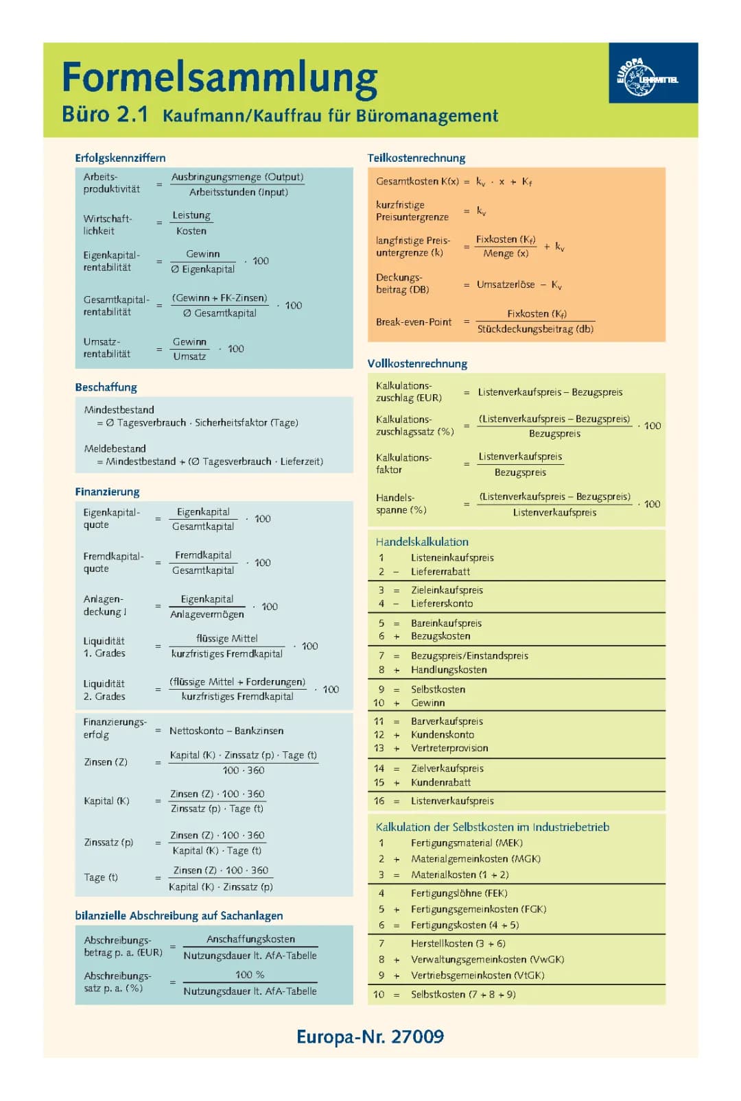 Formelsammlung